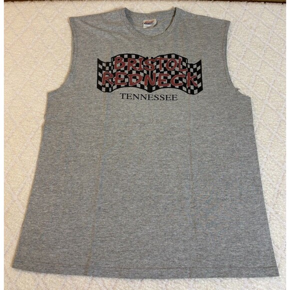 Hanes Other - 90s Bristol Redneck Tennessee Bristol Motor Speedway NASCAR 2Sided Cut Off Tee L